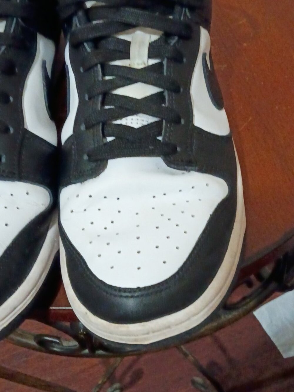 Nike Dunk Low Panda Sneakers Black White Leather Women's Size 10.5 Low Top - Picture 8 of 14
